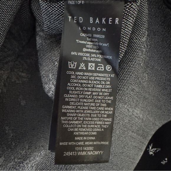 Ted Baker Naomyy Floral Jacquard Dress Mini A-Line Sleeveless round neck zip up - Picture 12 of 13